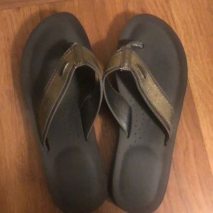 Coach silver flip flops